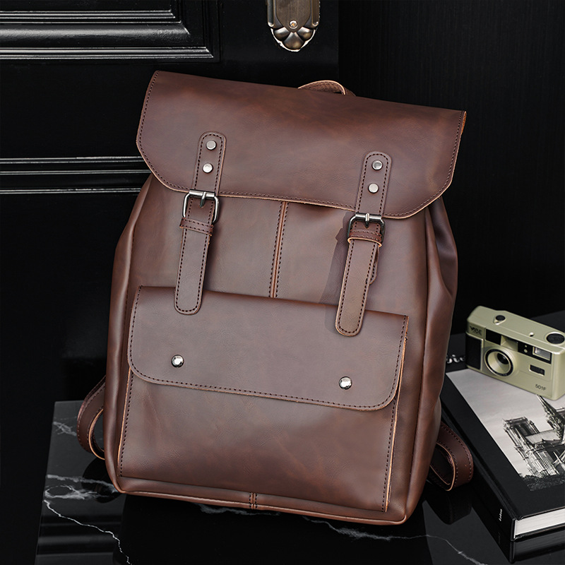 Leather Work Rucksack Mens - Zaino vintage da uomo in pelle,