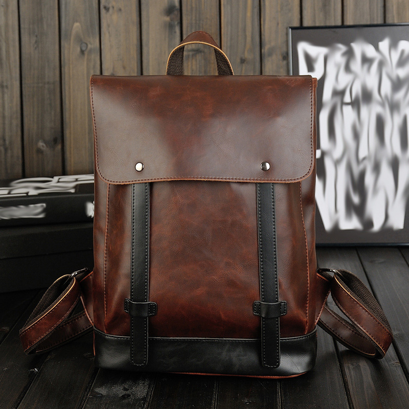 Leather Work Rucksack Mens - Zaino vintage in pelle da uomo,